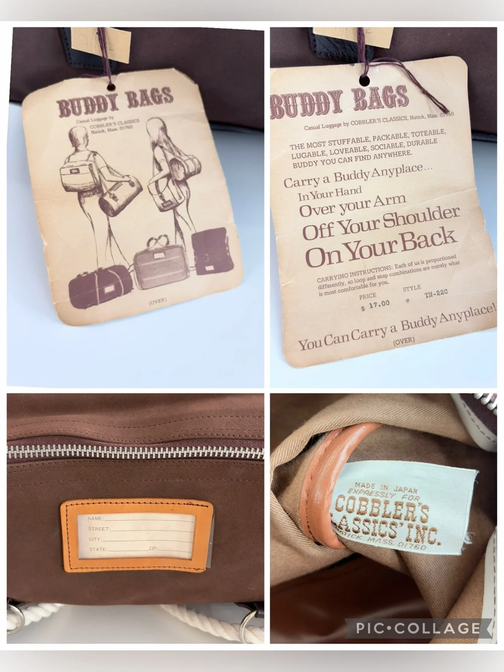 Vintage 1970s “Buddy Bag” Convertible Brown Canvas Duffel Backpack Weekender NOS